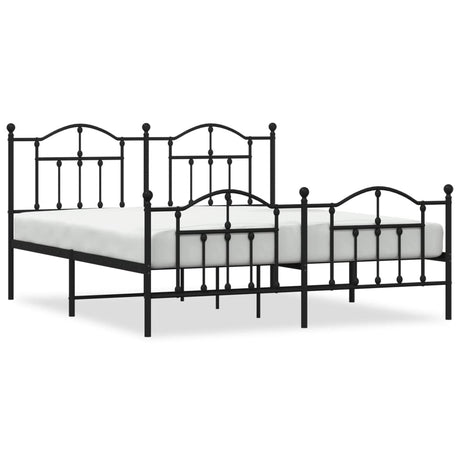Vidaxl bedframe met voetbord zonder matras metaal zwart 180x200 cm