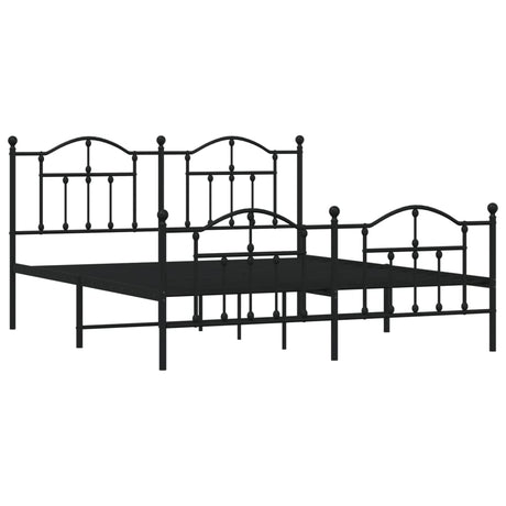 Vidaxl bedframe met voetbord zonder matras metaal zwart 180x200 cm