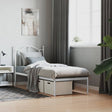Vidaxl bedframe met hoofdbord zonder matras metaal wit 75x190 cm