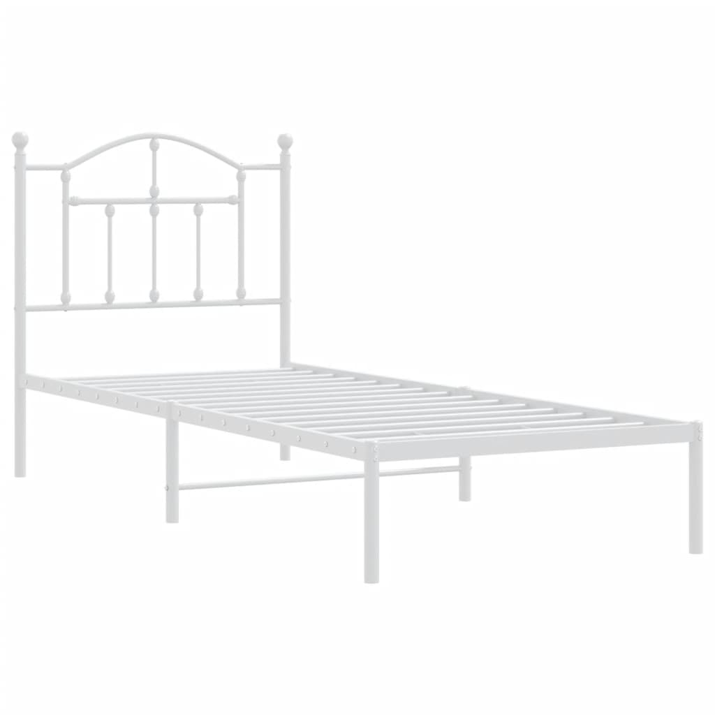 Vidaxl bedframe met hoofdbord metaal wit 80x200 cm