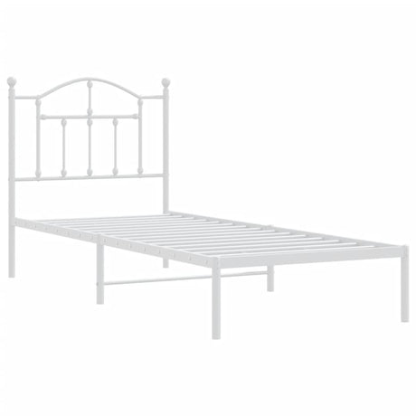 Vidaxl bedframe met hoofdbord metaal wit 80x200 cm
