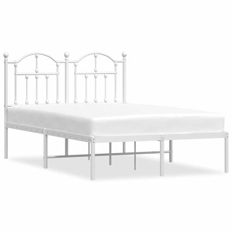 Vidaxl bedframe met hoofdbord metaal wit 120x190 cm