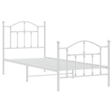 Vidaxl bedframe met hoofd- en voeteneinde metaal wit 80x200 cm