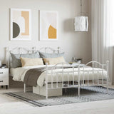 Vidaxl bedframe met hoofd- en voeteneinde metaal wit 140x200 cm