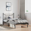 Vidaxl bedframe met hoofdbord metaal zwart 100x200 cm