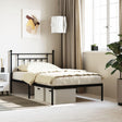 Vidaxl bedframe met hoofdbord metaal zwart 107x203 cm