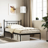 Vidaxl bedframe met hoofdbord metaal zwart 107x203 cm
