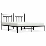 Vidaxl bedframe met hoofdbord metaal zwart 183x213 cm