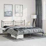 Vidaxl bedframe met hoofdbord metaal zwart 183x213 cm