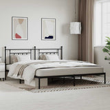 Vidaxl bedframe met hoofdbord metaal zwart 200x200 cm