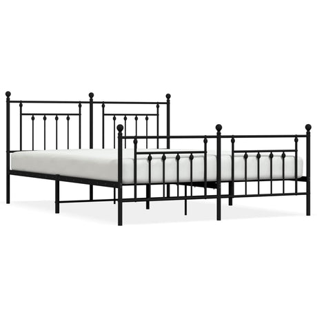 Vidaxl bedframe met voetbord zonder matras metaal zwart 180x200 cm