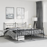 Vidaxl bedframe met hoofd- en voeteneinde metaal zwart 183x213 cm
