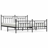 Vidaxl bedframe met hoofd- en voeteneinde metaal zwart 193x203 cm