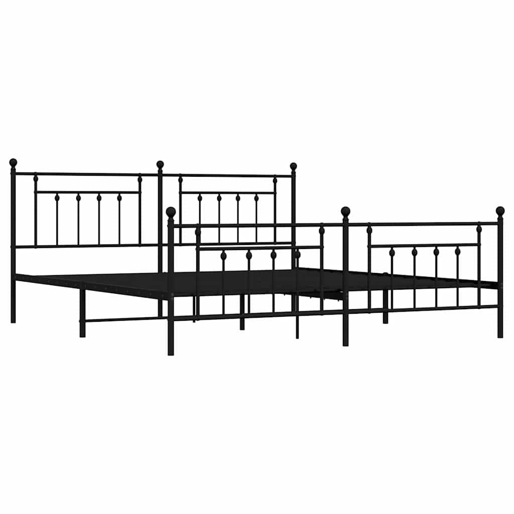 Vidaxl bedframe met hoofd- en voeteneinde metaal zwart 193x203 cm