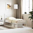 Vidaxl bedframe met hoofdbord zonder matras metaal wit 75x190 cm