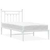 Vidaxl bedframe met hoofdbord metaal wit 80x200 cm