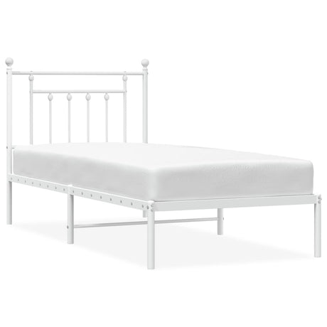 Vidaxl bedframe met hoofdbord metaal wit 80x200 cm