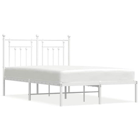 Vidaxl bedframe met hoofdbord metaal wit 120x200 cm