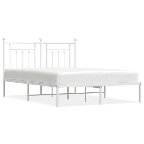 Vidaxl bedframe met hoofdbord metaal wit 140x190 cm
