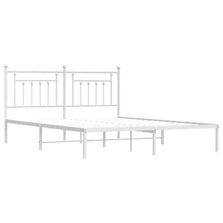Vidaxl bedframe met hoofdbord metaal wit 180x200 cm