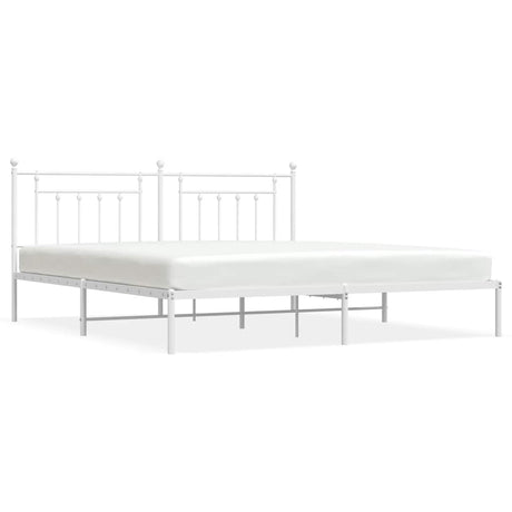 Vidaxl bedframe met hoofdbord metaal wit 200x200 cm
