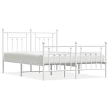 Vidaxl bedframe met hoofd- en voeteneinde metaal wit 140x200 cm
