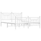 Vidaxl bedframe met hoofd- en voeteneinde metaal wit 183x213 cm