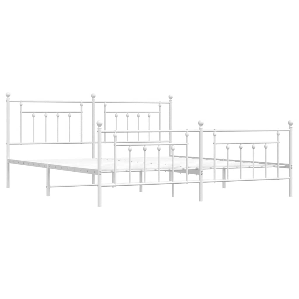 Vidaxl bedframe met hoofd- en voeteneinde metaal wit 200x200 cm
