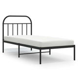Vidaxl bedframe met hoofdbord metaal zwart 90x200 cm