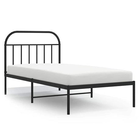 Vidaxl bedframe met hoofdbord metaal zwart 100x200 cm