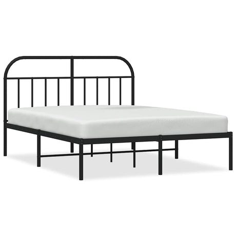 Vidaxl bedframe met hoofdbord metaal zwart 140x190 cm
