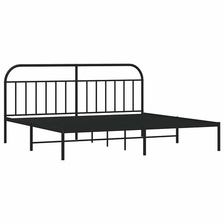 Vidaxl bedframe met hoofdbord metaal zwart 193x203 cm
