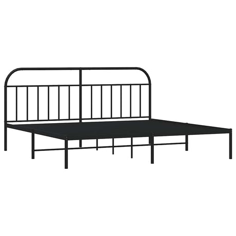 Vidaxl bedframe met hoofdbord metaal zwart 200x200 cm