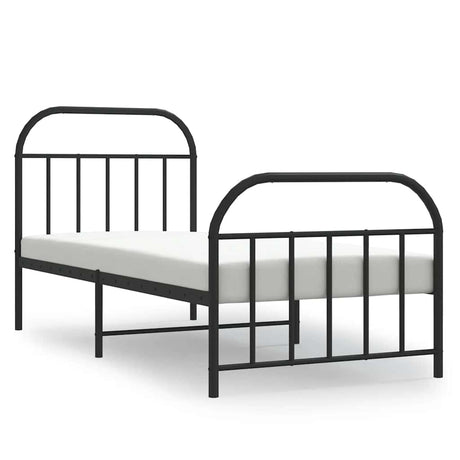 Vidaxl bedframe met hoofd- en voeteneinde metaal zwart 90x190 cm