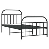 Vidaxl bedframe met hoofd- en voeteneinde metaal zwart 100x200 cm