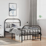 Vidaxl bedframe met hoofd- en voeteneinde metaal zwart 100x200 cm