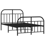 Vidaxl bedframe met hoofd- en voeteneinde metaal zwart 120x190 cm