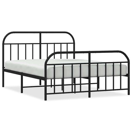 Vidaxl bedframe met hoofd- en voeteneinde metaal zwart 140x200 cm