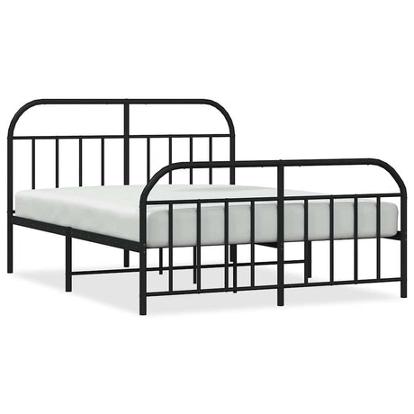 Vidaxl bedframe met hoofd- en voeteneinde metaal zwart 150x200 cm