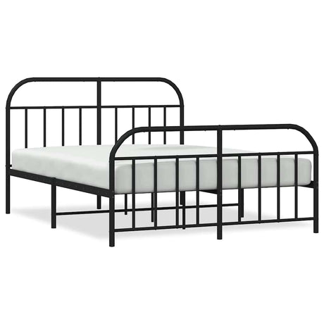 Vidaxl bedframe met voetbord zonder matras metaal zwart 180x200 cm