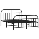 Vidaxl bedframe met voetbord zonder matras metaal zwart 180x200 cm