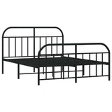 Vidaxl bedframe met hoofd- en voeteneinde metaal zwart 183x213 cm