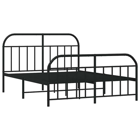 Vidaxl bedframe met hoofd- en voeteneinde metaal zwart 183x213 cm