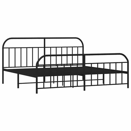 Vidaxl bedframe met hoofd- en voeteneinde metaal zwart 193x203 cm