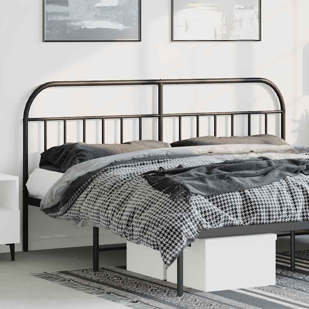 Vidaxl vervangend hoofdbord metaal zwart 193 cm
