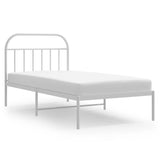 Vidaxl bedframe met hoofdbord metaal wit 107x203 cm