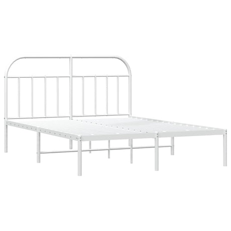 Vidaxl bedframe met hoofdbord metaal wit 150x200 cm