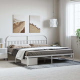Vidaxl bedframe met hoofdbord metaal wit 193x203 cm