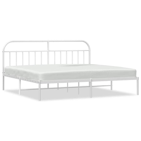 Vidaxl bedframe met hoofdbord metaal wit 200x200 cm