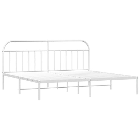 Vidaxl bedframe met hoofdbord metaal wit 200x200 cm
